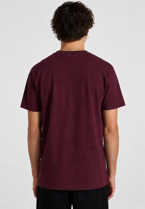 Vans Mens Classic Logo T Shirt in Burgundy/Grey - Image 2