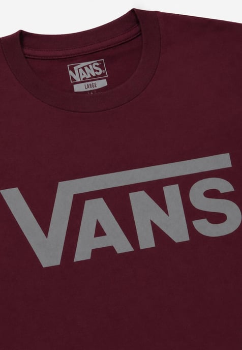 Vans Mens Classic Logo T Shirt in Burgundy/Grey - Image 4
