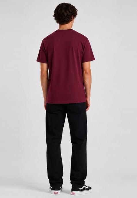 Vans Mens Classic Logo T Shirt in Burgundy/Grey - Image 6
