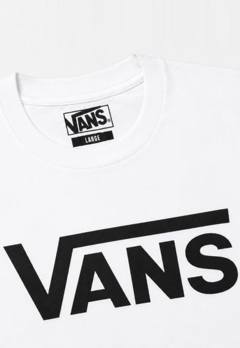 Vans Mens Classic Logo T Shirt in White/Black - Image 4