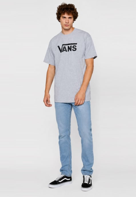Vans Mens Classic Logo T Shirt in Grey/Black - Image 5