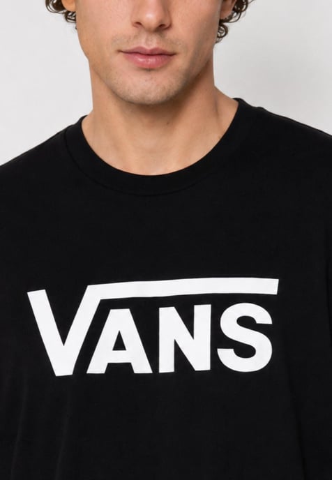 Vans Mens Classic Logo T Shirt in Black/White - Image 2