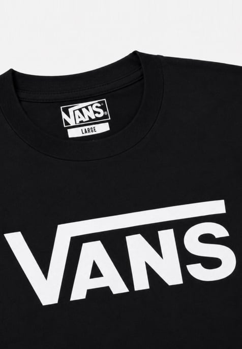 Vans Mens Classic Logo T Shirt in Black/White - Image 3