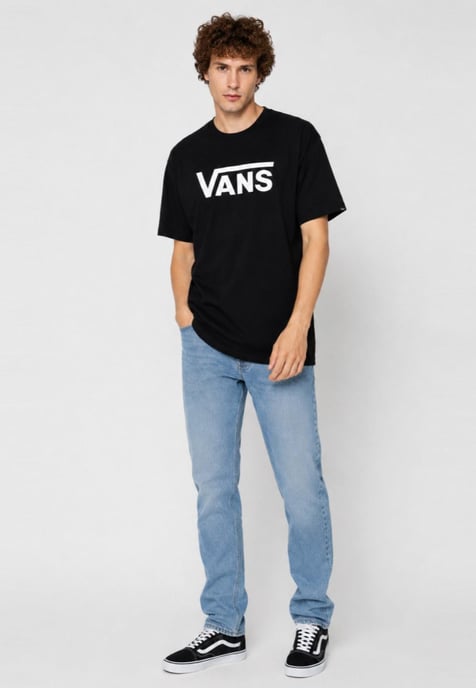 Vans Mens Classic Logo T Shirt in Black/White - Image 4