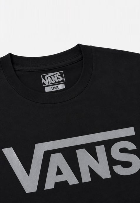 Vans Mens Classic Logo T Shirt in Black/Silver - Image 4
