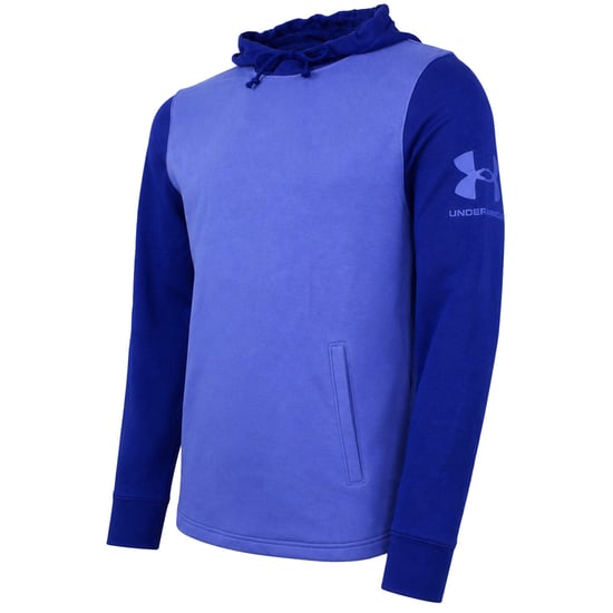 Under Armour Rival Terry Colorblock HD Mens Blue Hoodie - Image 2