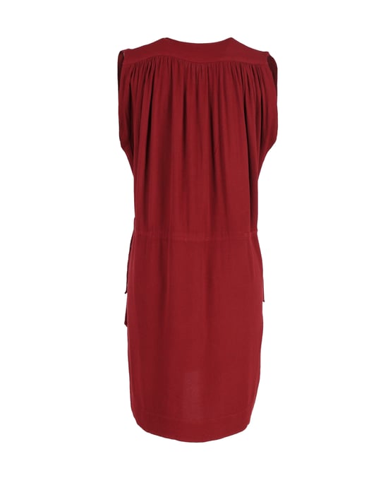 Isabel Marant mouwloze mini-jurk met trekkoord in de taille in bordeauxrood katoen - Image 3