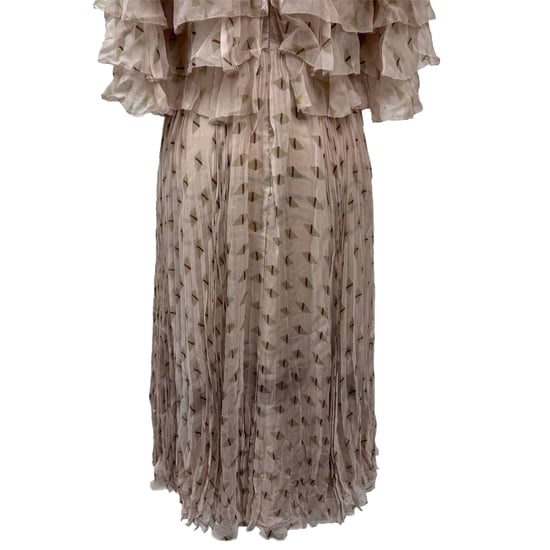 Valentino geplooide midi-jurk van beige zijde - Image 5