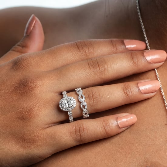 Women's Duo Brilliant Ring Set in 925 Sterling Silver BIAN024 - Image 2