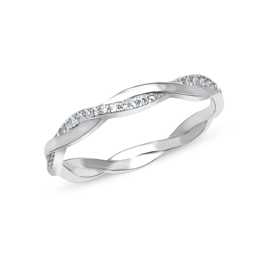 Dames Gevlochten Ring met Cubic Zirconia in 925 Sterling Zilver BIAN019 - Image 3