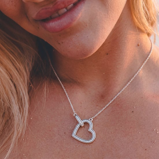 Damesketting, Scheve Hart, 925 Sterling Zilver BICLL027 - Image 2