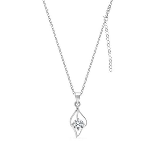 Women's Necklace Sterling Silver 925 with Teardrop Pendant and Sparkling Crystal BICLL038 - Image 1