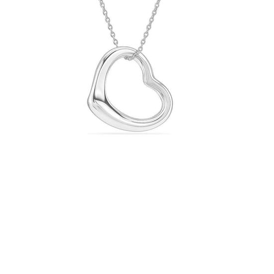 Women's Necklace with Slanted Heart in 925 Sterling Silver BICLL041 - Image 1