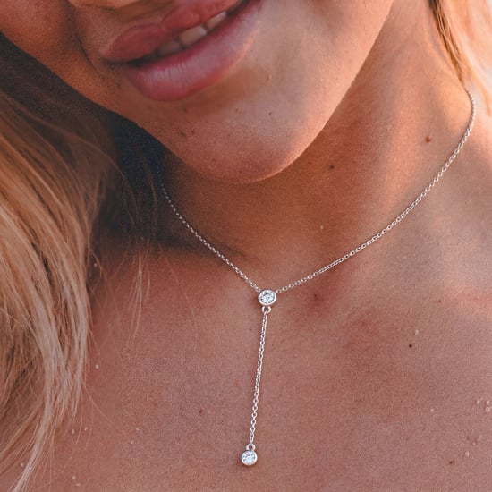 Dames Strik Ketting met Cubic Zirconia in 925 Sterling Zilver BICLL022 - Image 3
