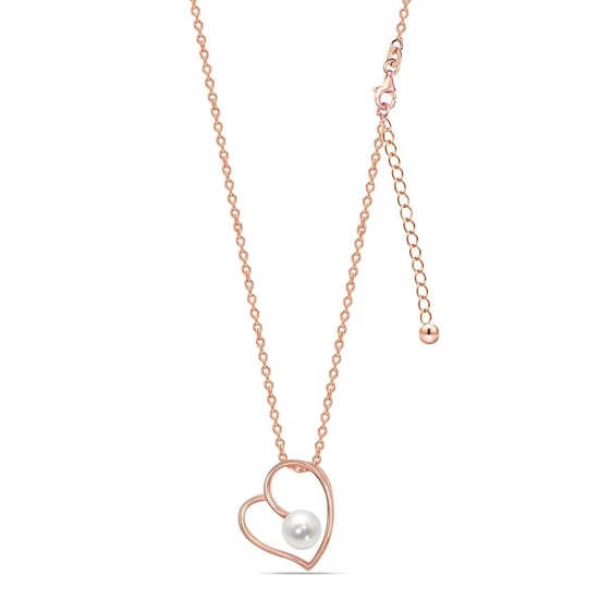 Dames Rose Gouden Hartketting met Parel, 925 Sterling Zilver BICLL020 - Image 4