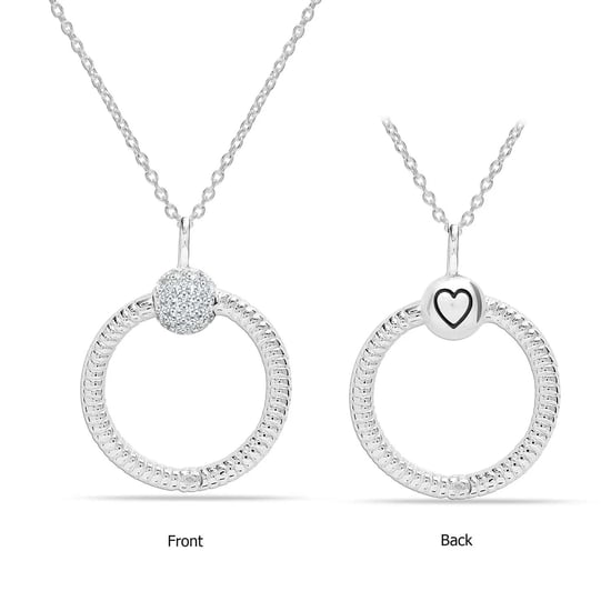 Women's Necklace with Pendant and Cubic Zirconia, 925 Sterling Silver BICLL018 - Image 1