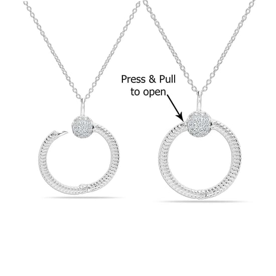 Women's Necklace with Pendant and Cubic Zirconia, 925 Sterling Silver BICLL018 - Image 5