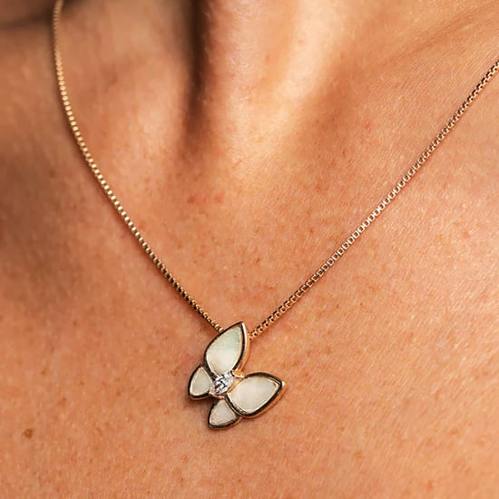 Damesketting met Vlinderhanger, Rosé Goud Geplateerd, 925 Sterling Zilver BICLL016 - Image 3