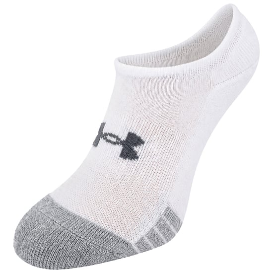 Under Armour 3-Pack HeatGear No Show Kids White Socks - Image 2