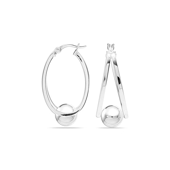 Dames Dubbele Oorbellen in 925 Sterling Zilver BIPE039 - Image 1