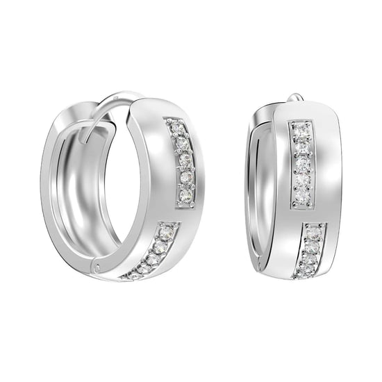 Huggie Oorbellen voor Dames met Gecombineerde Cubic Zirconia 925 Sterling Zilver BIPE017 - Image 1