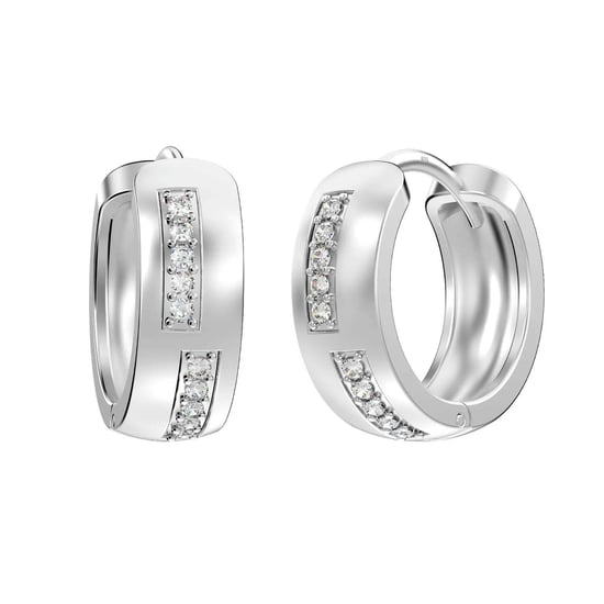 Huggie Oorbellen voor Dames met Gecombineerde Cubic Zirconia 925 Sterling Zilver BIPE017 - Image 3