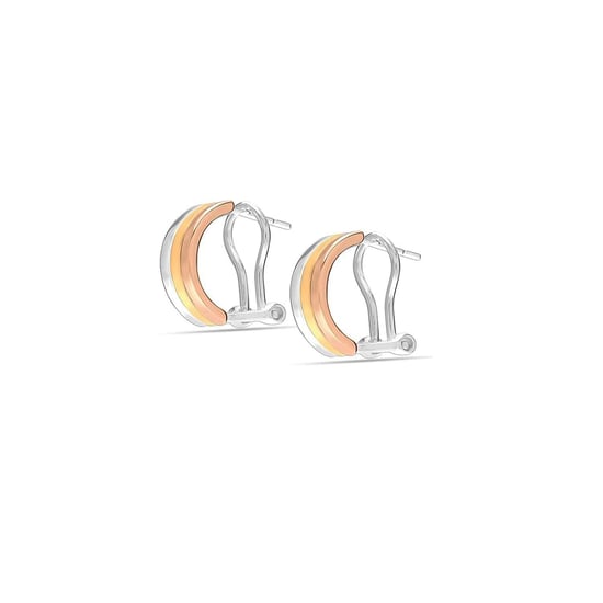 Vrouwen Tricolore Oorbellen in 925 Sterling Zilver BIPE052 - Image 1