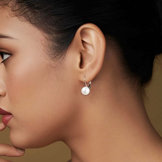 Women's Earrings White Pearl Catalan Clasp 925 Sterling Silver BIPE040 - Image 2