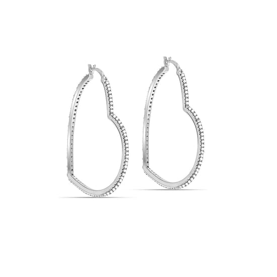 Vrouwen Oorbellen Hart van Licht in 925 Sterling Zilver met Cubic Zirconia BIPE085 - Image 1