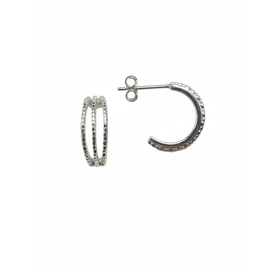 Dames Triple Hoop Oorbellen in 925 Sterling Zilver BIPE077 - Image 1