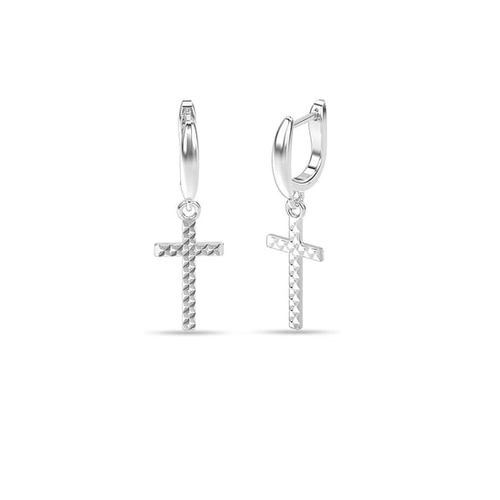 Dames Hoopsieraden met Diamanten Kruis in 925 Sterling Zilver BIPE075 - Image 1