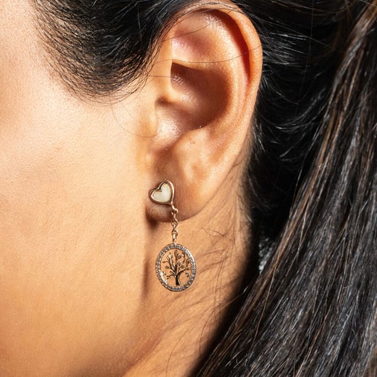 Women's Tree of Life Drop Earrings 925 Sterling Silver BIPE021 - Image 2