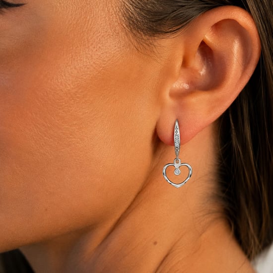 Kvinnors hjärtörhängen i 925 sterling silver med cubic zirconia BIPE064 - Image 3