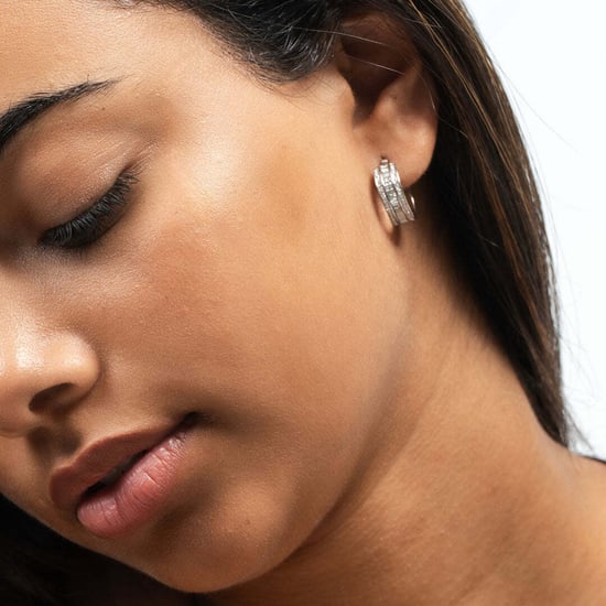 Women's Hoop Earrings in 925 Sterling Silver with Cubic Zirconia BIPE088 - Image 3