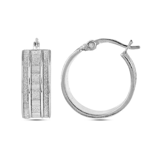 Women's Hoop Earrings in 925 Sterling Silver with Cubic Zirconia BIPE088 - Image 4