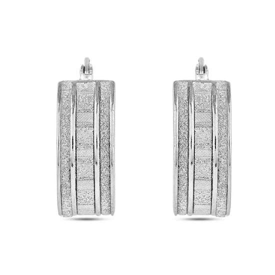 Women's Hoop Earrings in 925 Sterling Silver with Cubic Zirconia BIPE088 - Image 5
