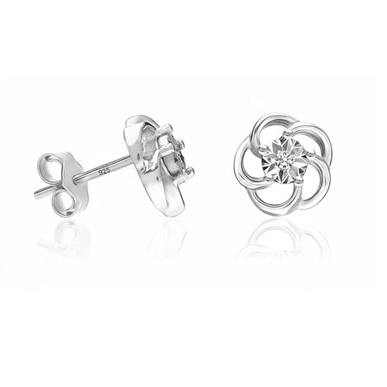 Women's Earrings Flower of Light in 925 Sterling Silver BIPE082 - Image 1