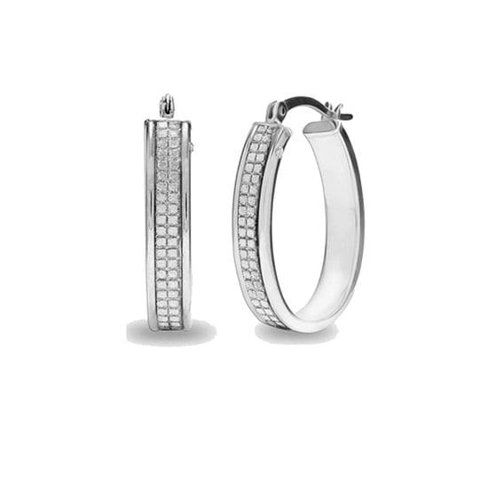 Kvinnors Hängande Örhängen, Geometrisk Glitter, 925 Sterlingsilver med Kubisk Zirkonia BIPE086 - Image 1