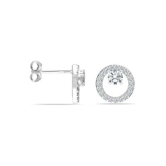 Women's Earrings Circle of Light in 925 Sterling Silver BIPE041 - Image 1