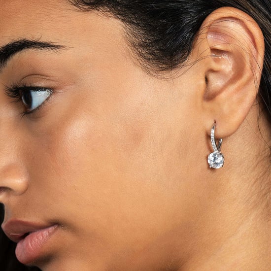 Women's Dangle Earrings with Cubic Zirconia, 925 Sterling Silver BIPE019 - Image 2