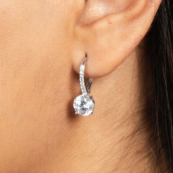 Women's Dangle Earrings with Cubic Zirconia, 925 Sterling Silver BIPE019 - Image 3