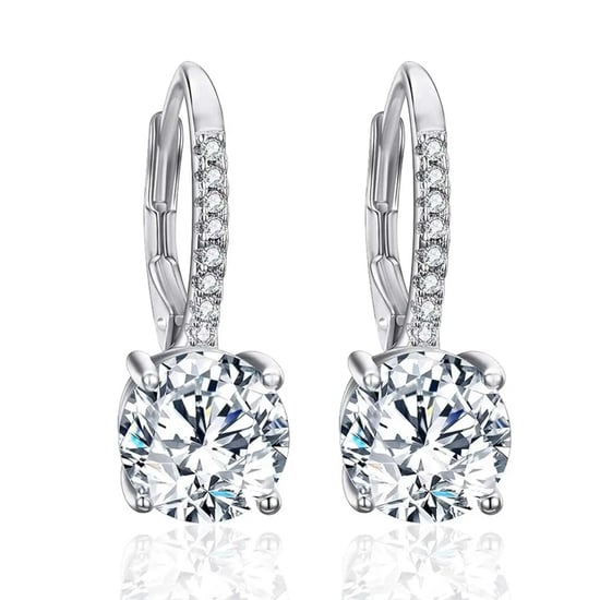 Women's Dangle Earrings with Cubic Zirconia, 925 Sterling Silver BIPE019 - Image 4