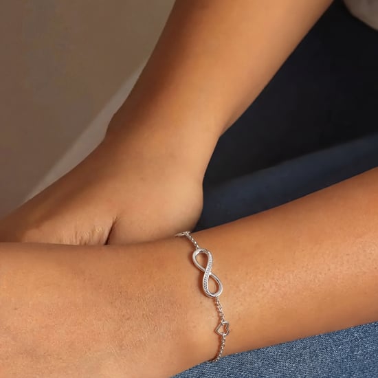 Vrouwen Verstelbare Armband met Oneindigheid Hart Bedels in 925 Sterling Zilver BIPU011 - Image 3
