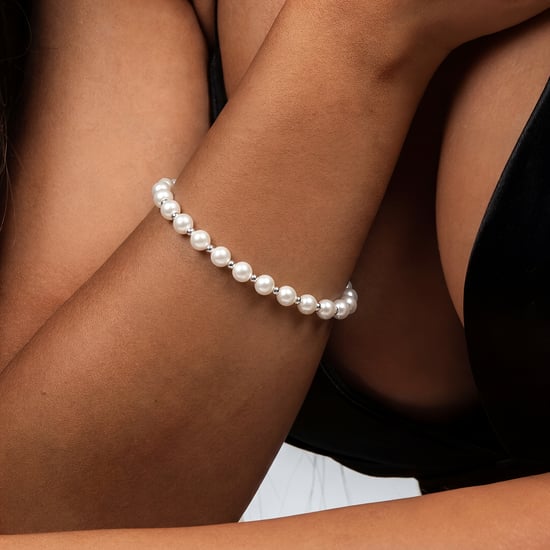 Dames Elastische Parels Bracelet in 925 Sterling Zilver BIPU014 - Image 2