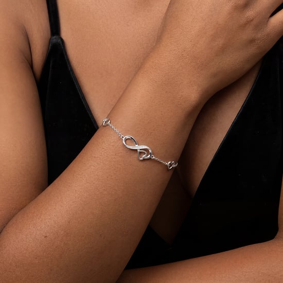 Women's Infinity Heart Bracelet in 925 Sterling Silver BIPU015 - Image 2