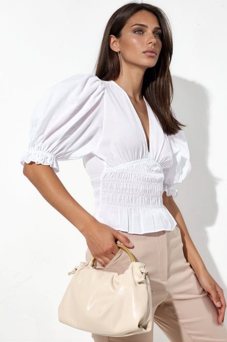 Getailleerde Chiffon V-hals Blouse - Image 2