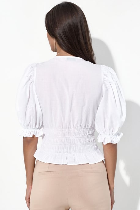 Getailleerde Chiffon V-hals Blouse - Image 3