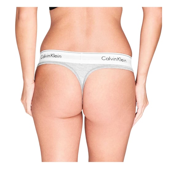 Calvin Klein Dames/Dames Logo Katoenmix String (Grijs) - Image 4