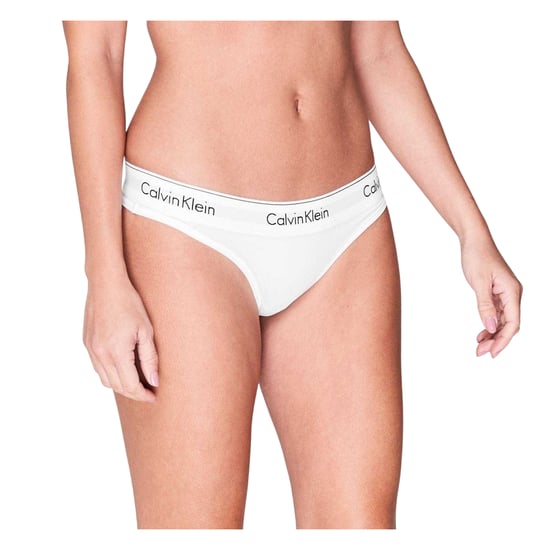 Calvin Klein Dames/Dames Logo Katoenmix String (Wit) - Image 3