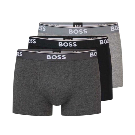 Boss Mens Bodywear Logo Boxer Shorts (Pack of 3) (Grey/Black) - Image 1